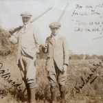 Signed photo to Tom Jones who was gamekeeper to the Dudley family at Witley Court, Worcestershire in 1914. Robert Arthur Ward (1871-1942) & his son Julian Humble Dudley Ward (1908-1971) are pictured and have signed the photo.